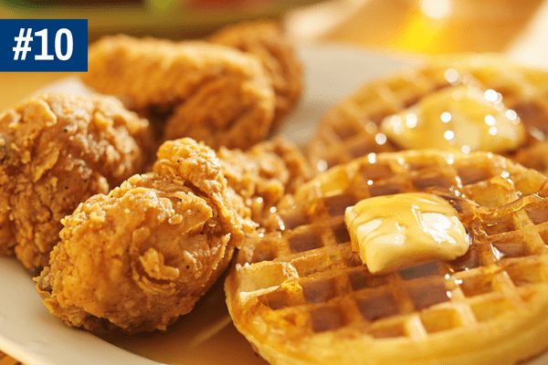 Chicken and Waffles for Breakfast in the USA