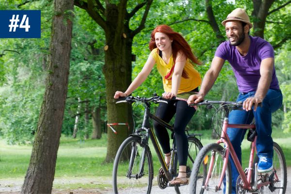 Two people on bikes