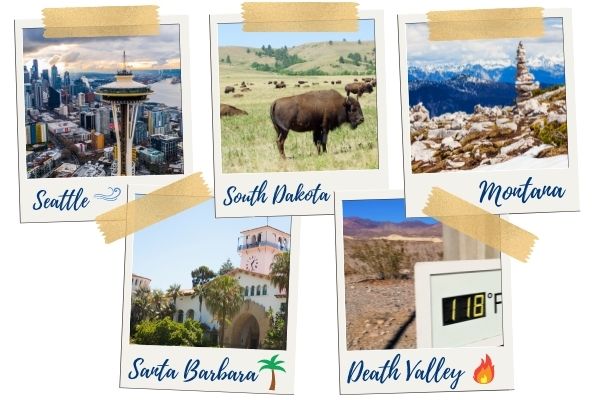 Climate zones in the western USA