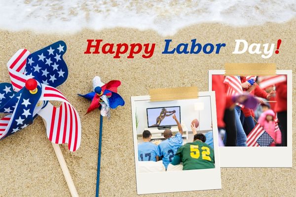 Beach, football fans, and Labor Day parade
