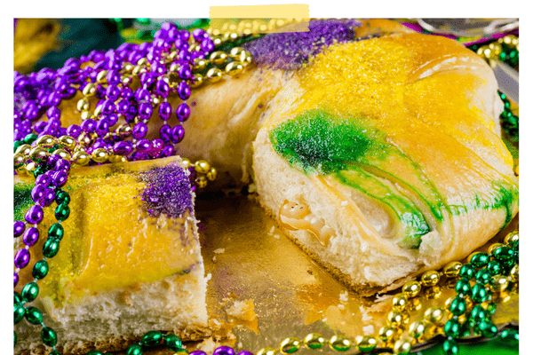 Colorful King Cake for Mardi Gras
