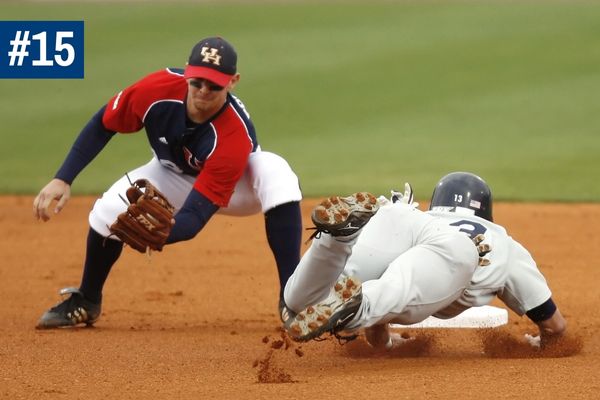 Baseball players in action