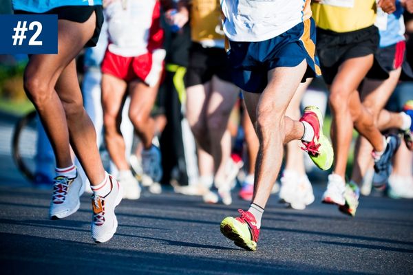 Marathon runners on the track