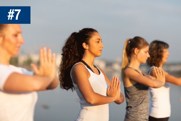 Women doing yoga