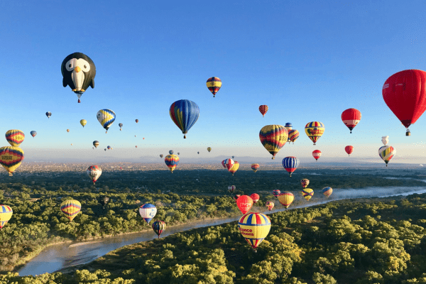 Hot air balloons over Albuquerque