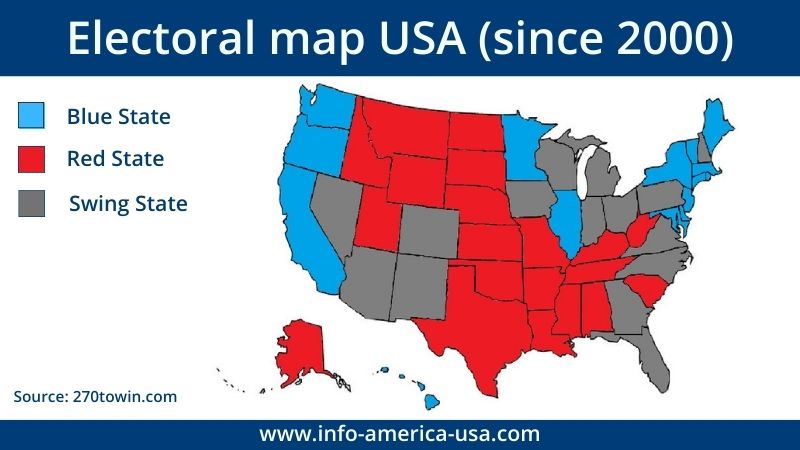 Electoral map of US states