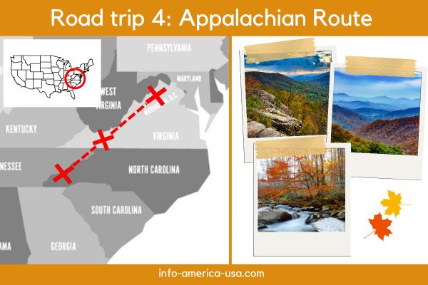 Map Indian Summer Road Trip Appalachia
